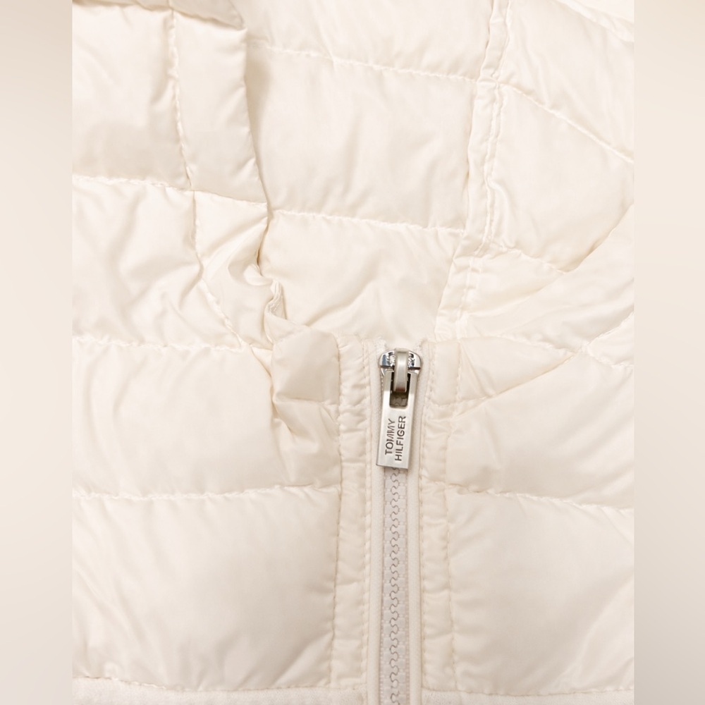 Tommy Hilfiger Sport Ivory Down Hybrid Zip Hoodie Jacket XL - Picture 3 of 5